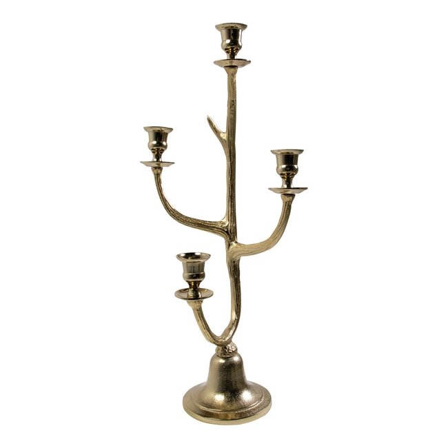 Mars & More Kaarsen Standaard gewei goud 4 h58cm