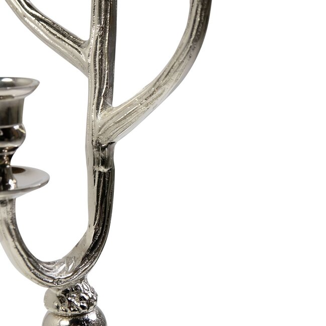 Mars & More Kaarsen Standaard gewei zilver 3 h48 d20x14cm