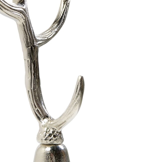 Mars & More Kaarsen Standaard gewei zilver 2 h38 d12x9,5cm