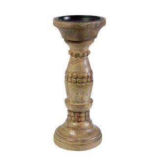 Mars & More Candle Holder mango hout bubbel 25cm