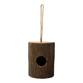 Mars & More Vogelhuisje boomstam h20 d16cm