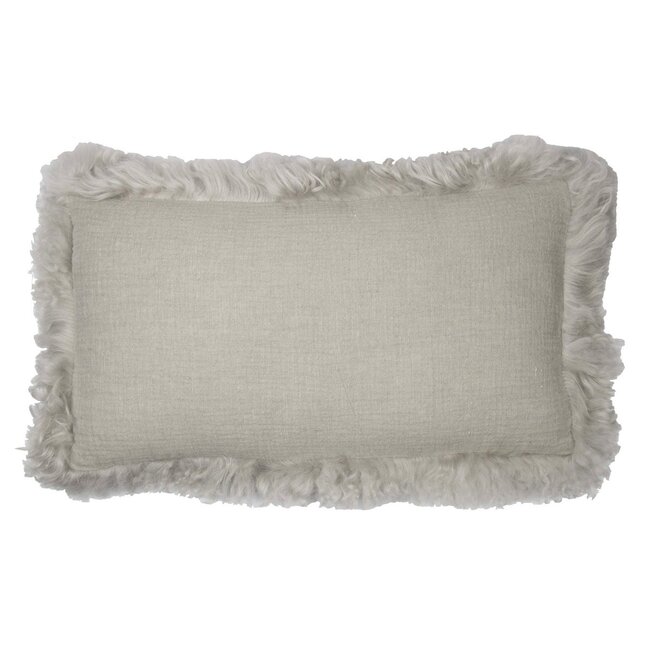 Mars & More kussen schaap krulhaar linnen grijs 30x50cm