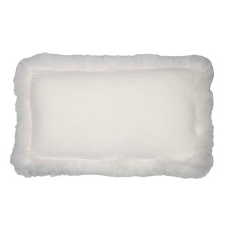 Mars & More kussen schaap krulhaar linnen wit 30x50cm