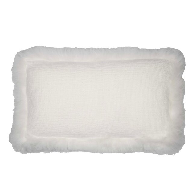 Mars & More kussen schaap krulhaar linnen wit 30x50cm