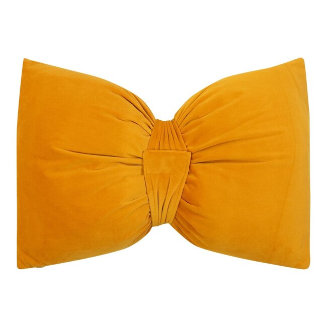 Mars & More Strik Kussen Fluweel honing geel 40x60cm