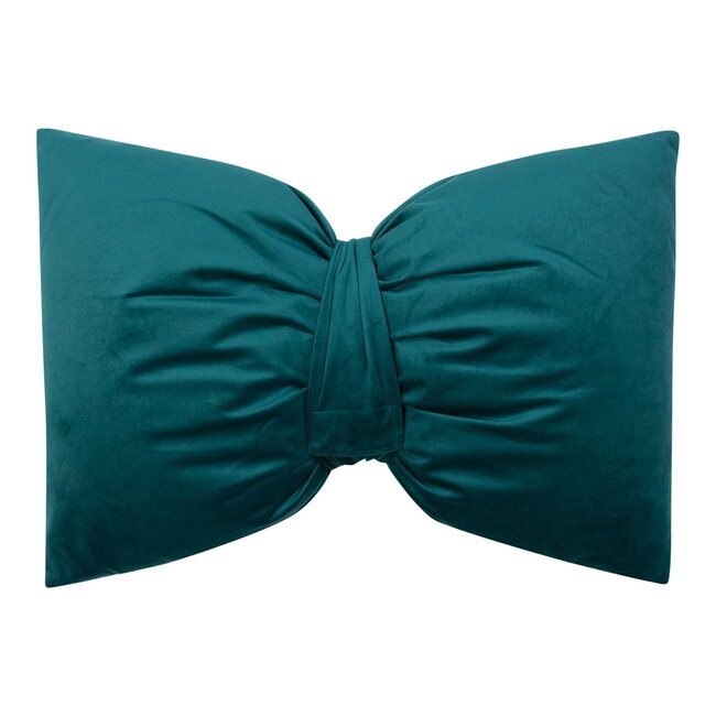 Mars & More Strik Kussen Fluweel petrol 40x60cm