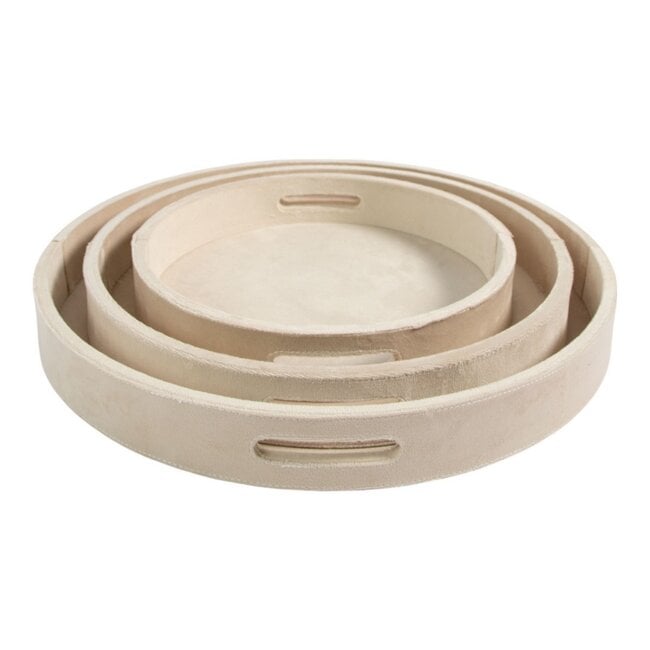 Mars & More Dienbladen rond fluweel champagne dia 30, 38, 45 cm (set of 3)