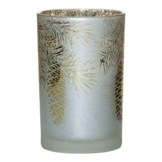 Mars & More Theelichthouder bladeren goud groot 18cm