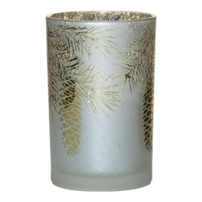 Mars & More Theelichthouder bladeren goud groot 18cm