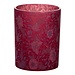 Mars & More Theelichthouder fluwelen bloemen bordeaux groot 12cm