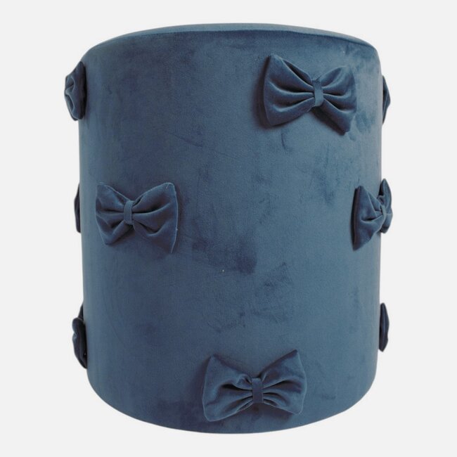 Mars & More Strik Poef fluweel navy 35x35x40cm