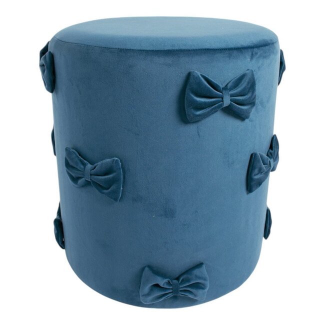 Mars & More Strik Poef fluweel navy 35x35x40cm