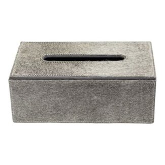 Mars & More tissuebox koehuid grijs 25x14x9cm