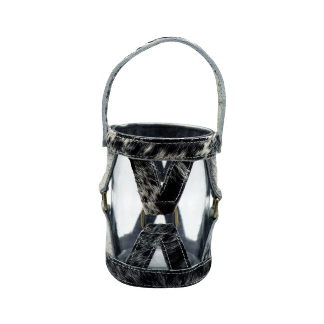 Mars & More *windlicht koe hengsel zwart/wit 15cm*