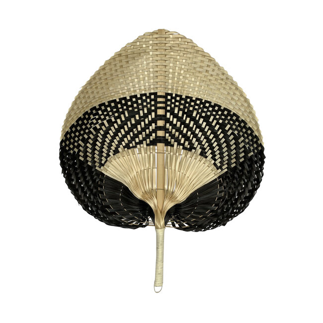 Mars & More bamboe waaier blok zwart/naturel 40cm*