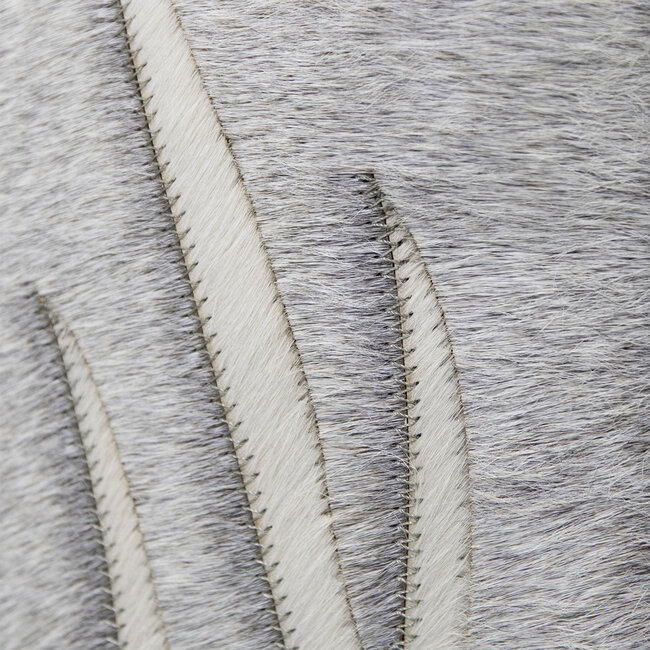 Mars & More poef koehuid vierkant gewei grijs 45x45x45cm