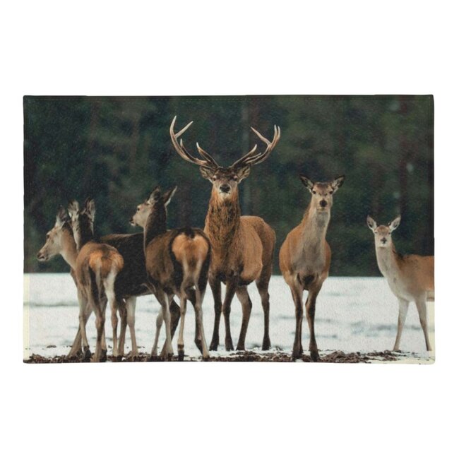 Mars & More deurmat sneeuw roedel herten 75x50cm