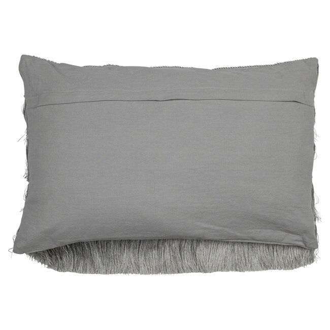 Mars & More groot kussen franjes zilver 40x60cm