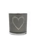 Mars & More Theelichthouder hart grijs klein 8cm