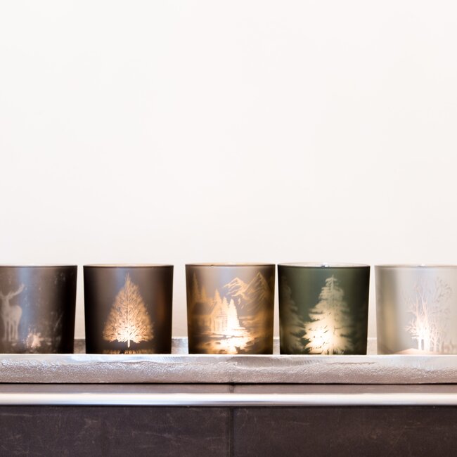 Mars & More Theelichthouder hert groen middel 12cm