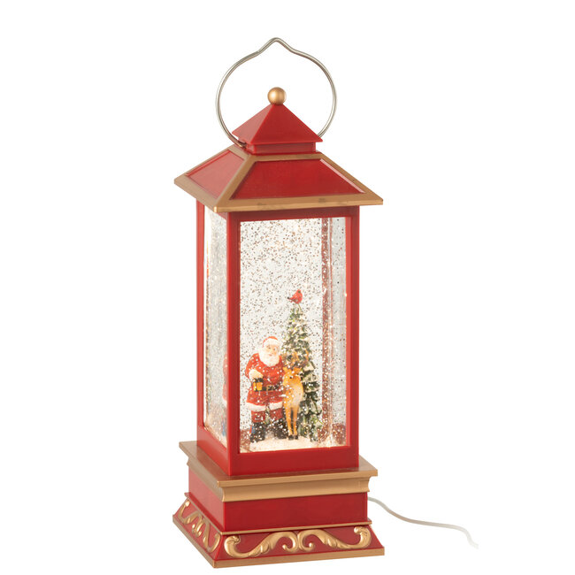 J-Line Lantaarn Kerstman Plastic Veelkleurig