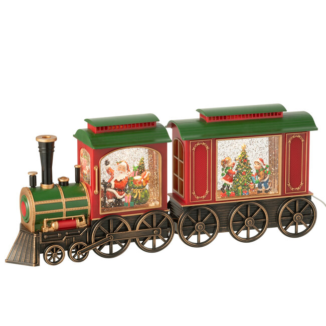 J-Line Trein Led + Muziek Kerstman Plastic Veelkleurig