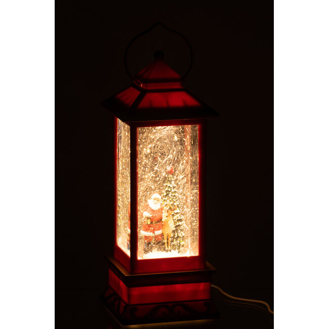 J-Line Lantaarn Kerstman Plastic Veelkleurig