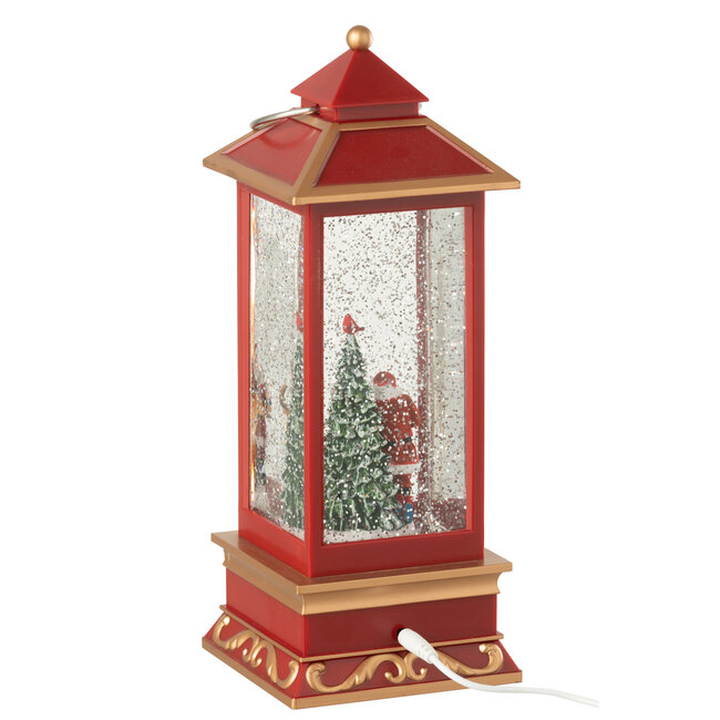 J-Line Lantaarn Kerstman Plastic Veelkleurig