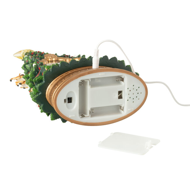 J-Line Kerstboomdorp + lampjes kunststof veelkleurig