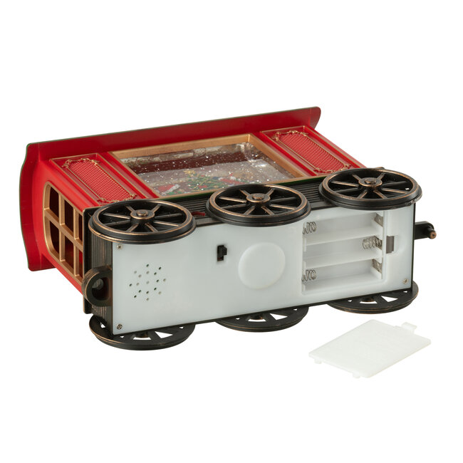 J-Line Trein Led + Muziek Kerstman Plastic Veelkleurig