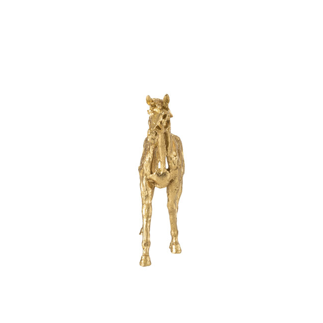 J-Line Paard Rennend Polyresin Goudkleurig Klein