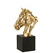 J-Line Paard op voet Polyresin goudkleurig/zwart groot