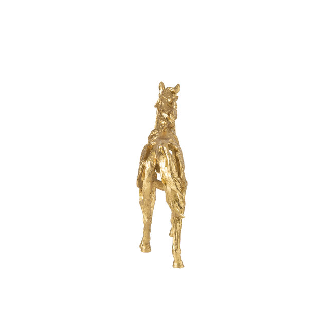 J-Line Paard Rennend Polyresin Goudkleurig Klein