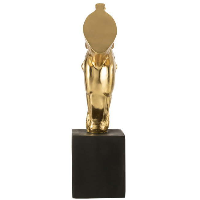 J-Line Paard op voet Mgo goudkleurig/zwart groot