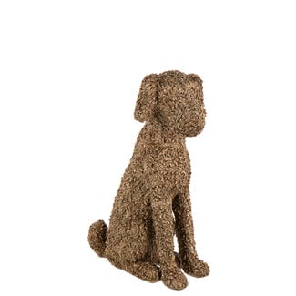 J-Line Hondreliëf zittend polyresin goudkleurig