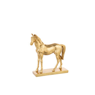 J-Line Paard op voet Polyresin goudkleurig klein