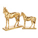 J-Line Paard op voet Polyresin goudkleurig groot