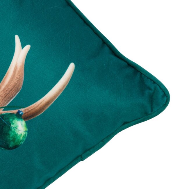 Mars & More Kussen Portret hert blauw 45x45cm