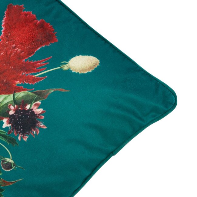 Mars & More Kussen Bloemen blauw 45x45cm