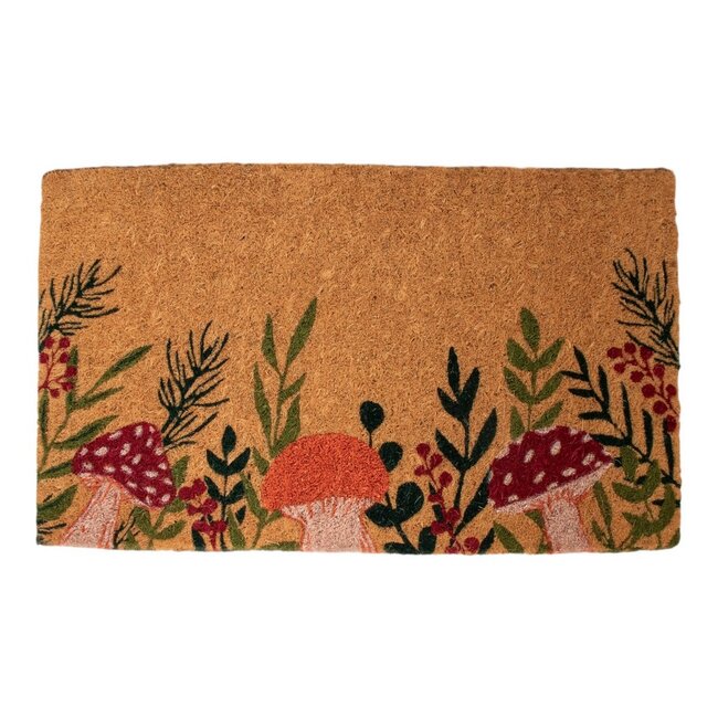 Mars & More Deurmat Kokos handgeweven paddestoelen 75cm