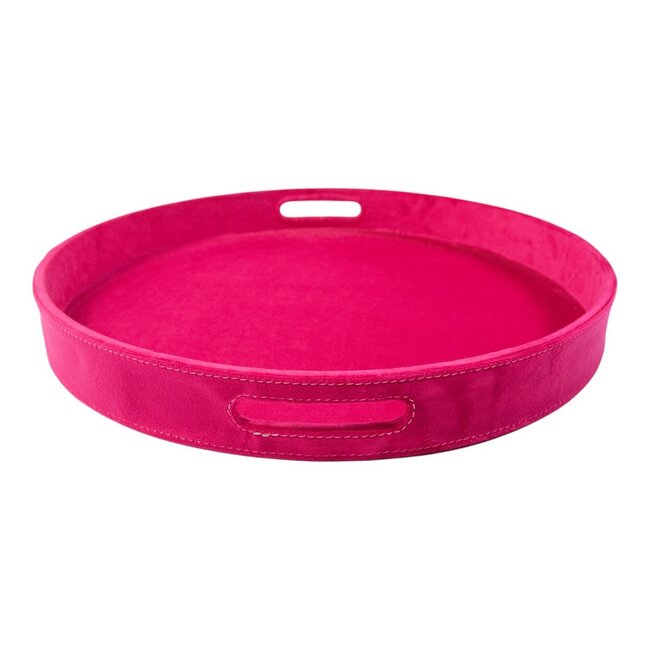 Mars & More Dienbladen rond fluweel fuchsia dia 30, 38, 45 cm (set of 3)