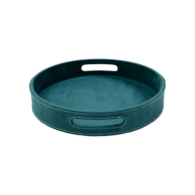 Mars & More Dienbladen rond fluweel petrol dia 30, 38, 45 cm (set of 3)