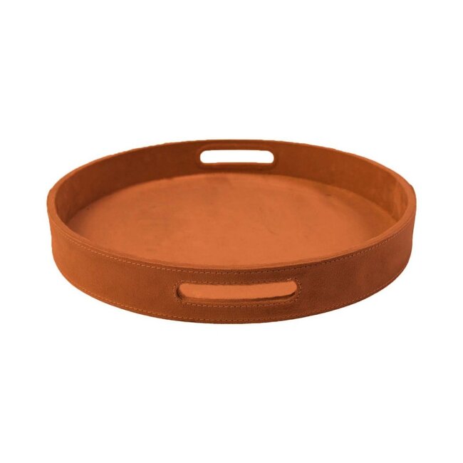 Mars & More Dienbladen rond fluweel terra oranje dia 30, 38, 45 cm (set of 3)