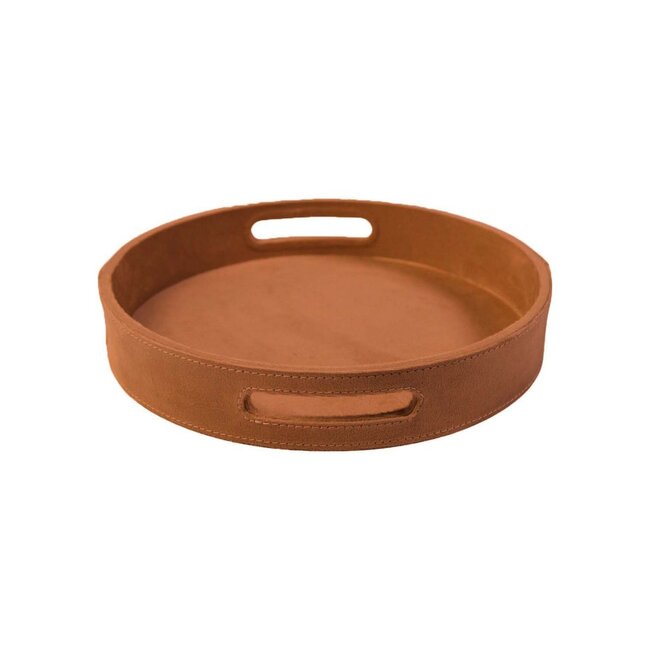 Mars & More Dienbladen rond fluweel terra oranje dia 30, 38, 45 cm (set of 3)