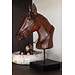 J-Line Paardenhoofd op standaard Polyresin donkerbruin klein
