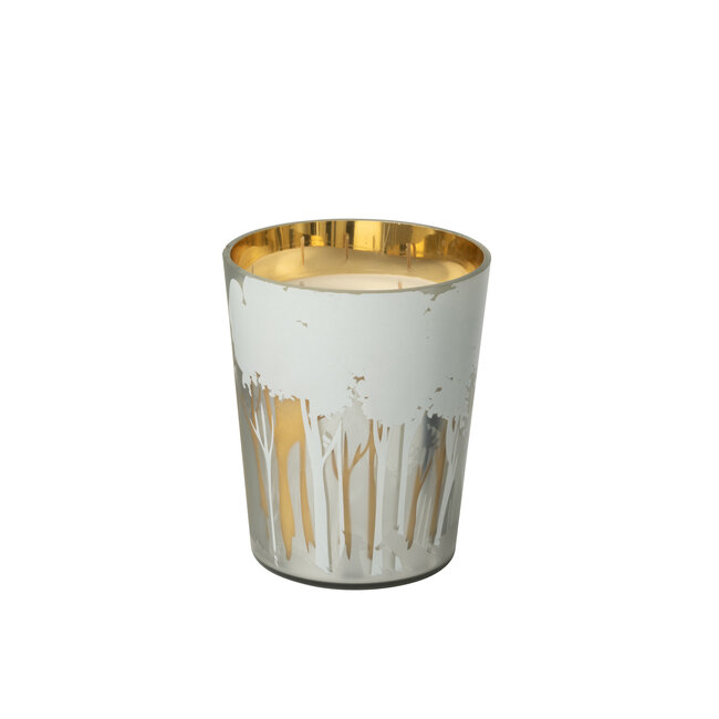 J-Line Geurkaars Noa Forest Soya Wit/Goudkleurig Medium-68H