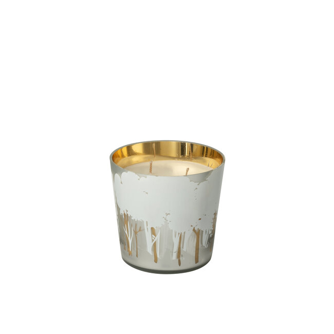 J-Line Geurkaars Noa Forest Soya Wit/Goudkleurig Klein-50H