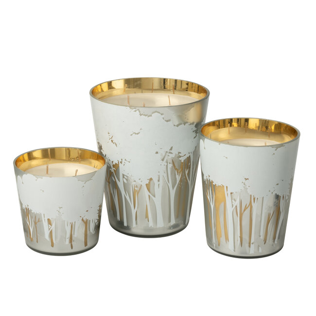 J-Line Geurkaars Noa Forest Soya Wit/Goudkleurig Groot-95H