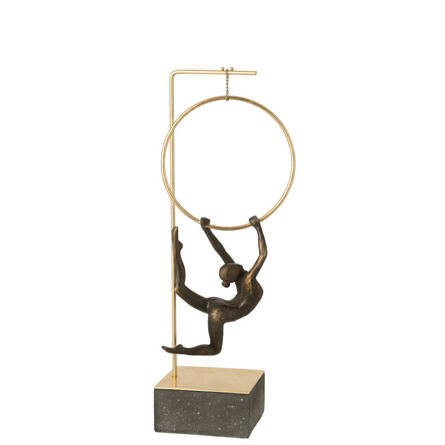 J-Line Gymnast Hoop Alpha Resin Zwart/Goudkleurig