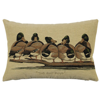 Mars & More gobelin kussen eenden bruin bad boys 30x45cm